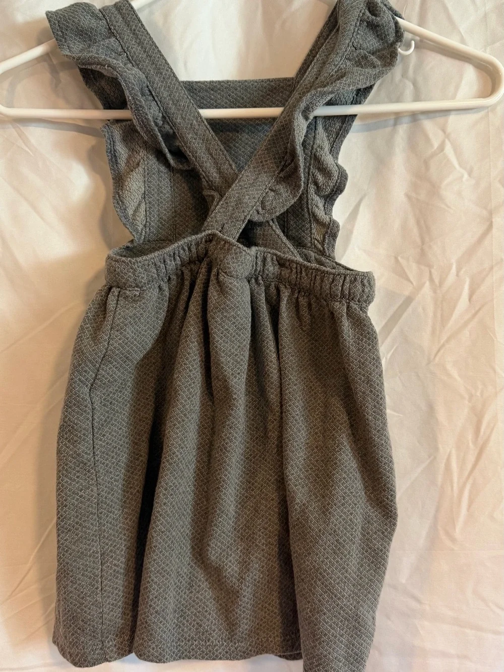 art class Gray Ruffle Strap Textured Dress